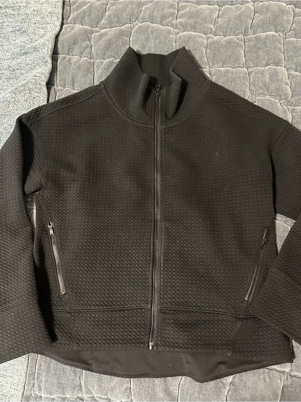CALIA by Carrie Underwood Black Textured Full-Zip Sweatshirt
